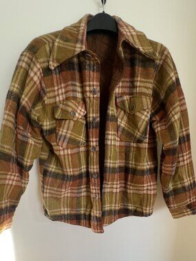 VINTAGE MENS WOOL PLAID JACKET.   MEN'S MEDIUM  AWESOME PIECE